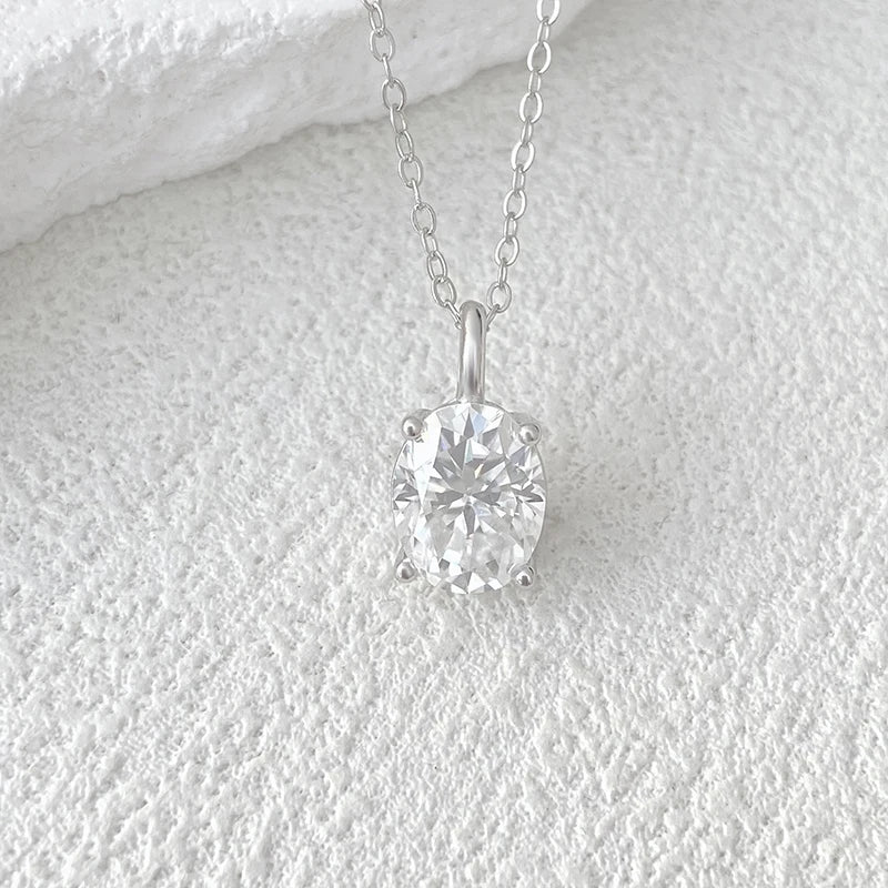 3CT Oval Cut Necklace