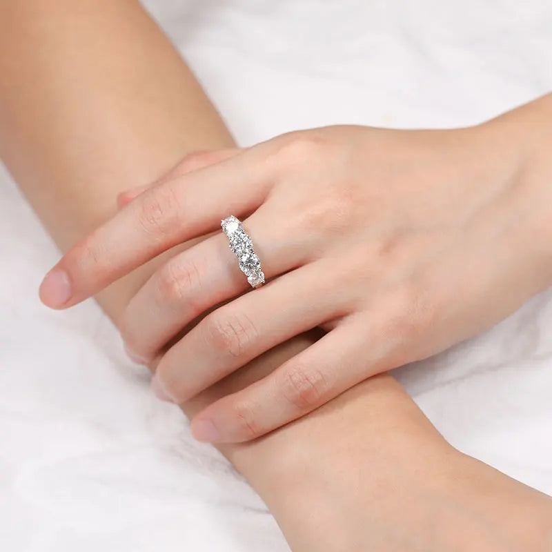 3.6 CT Ring – 5-Stone Wedding Band
