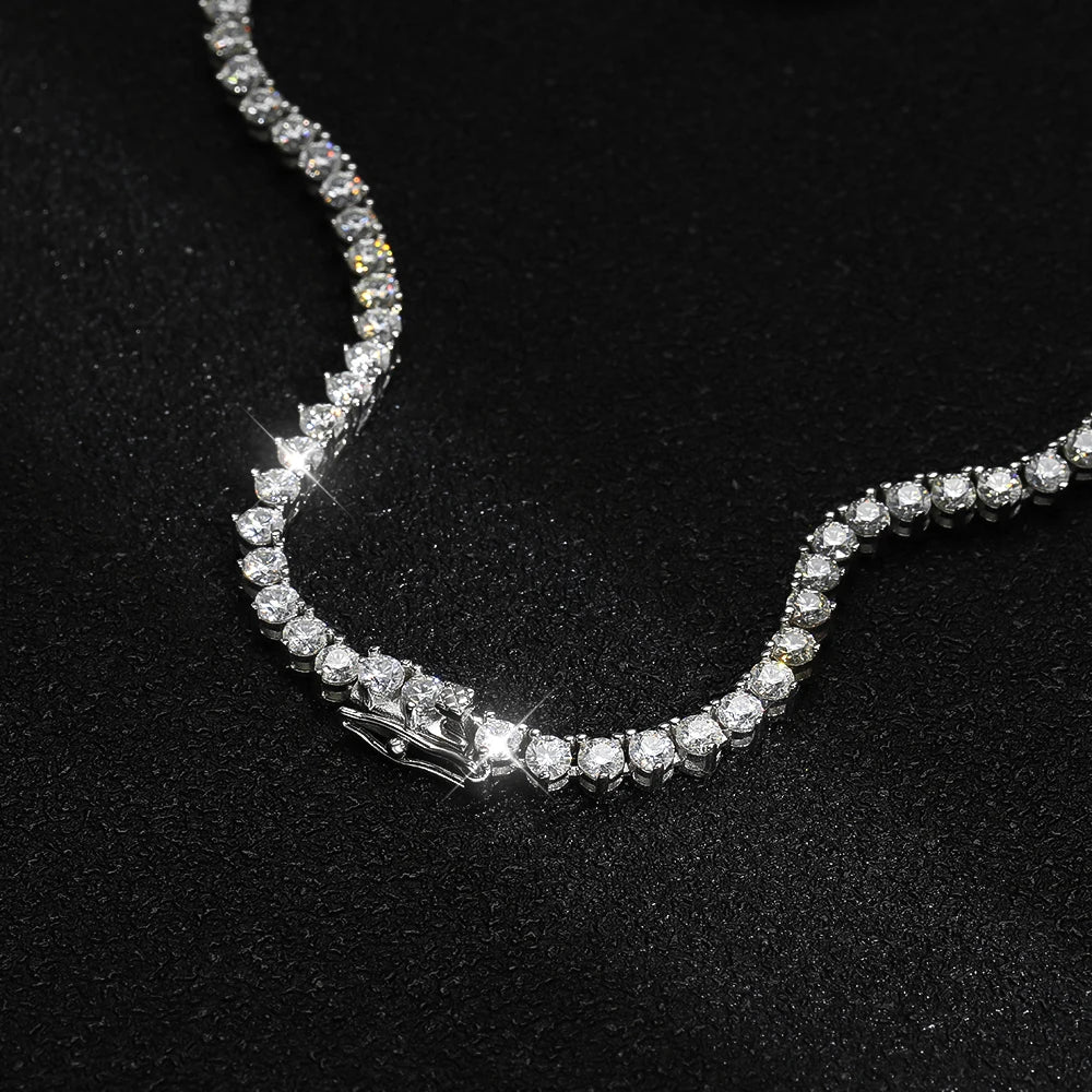Tennis Necklace 3-Claw