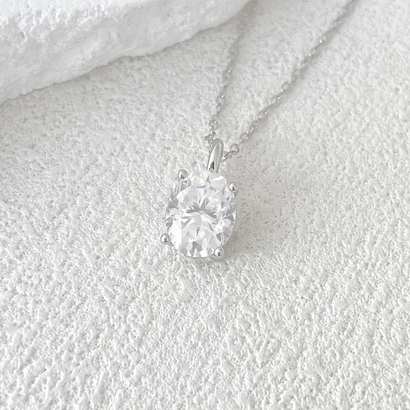 3CT Oval Cut Necklace