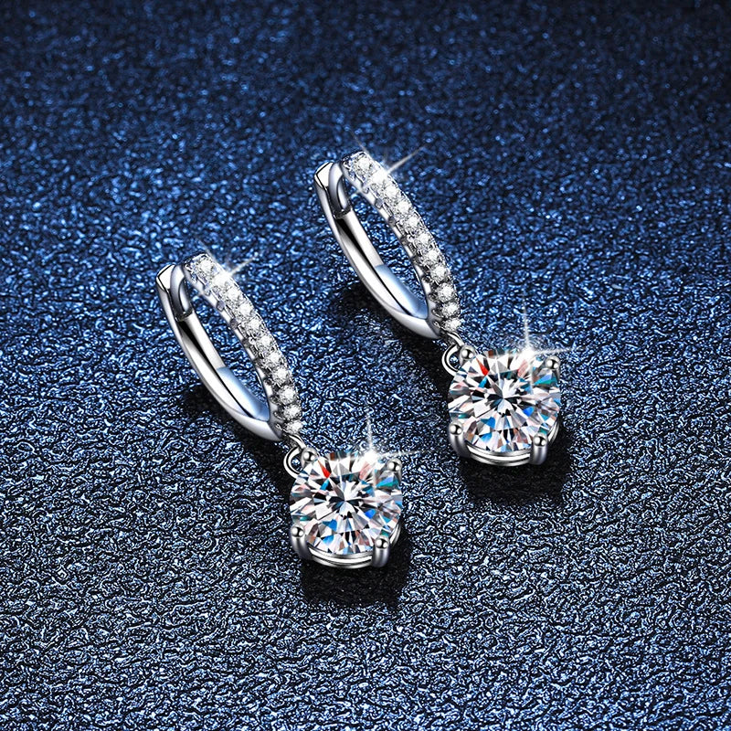 1 CT Drop Earrings