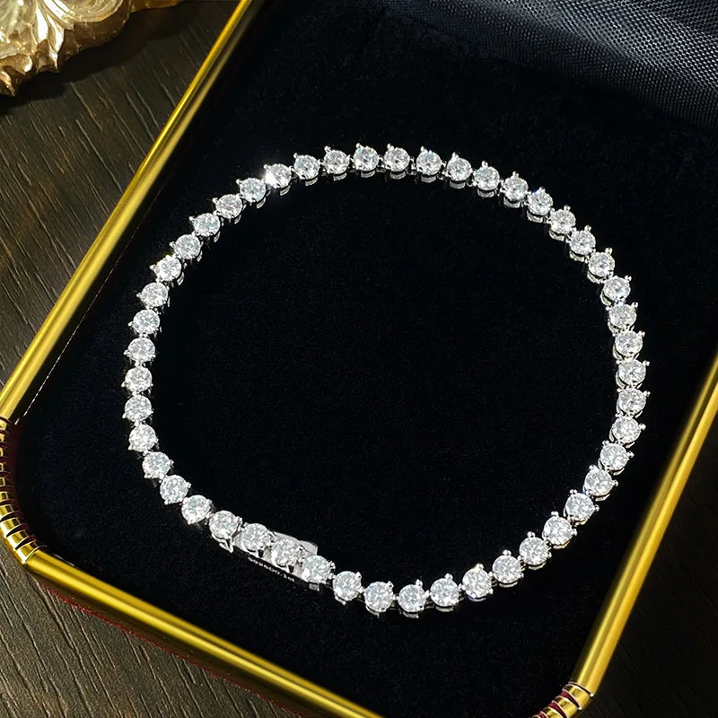 3mm 3-Claw Tennis Bracelet