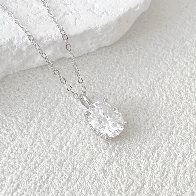 3CT Oval Cut Necklace