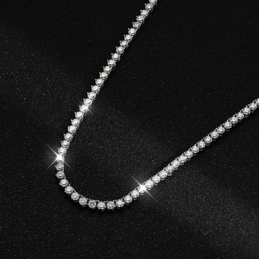Tennis Necklace 3-Claw