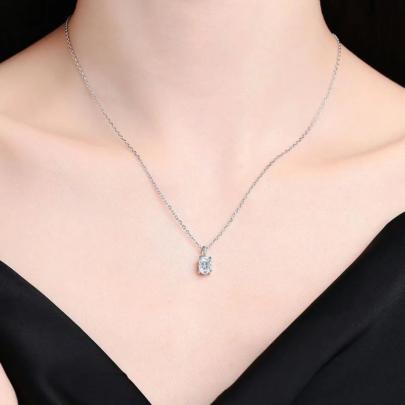 3CT Oval Cut Necklace