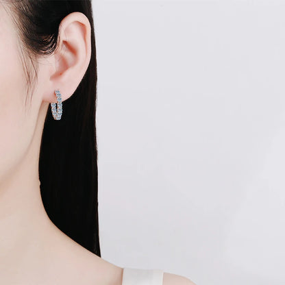 2.6 CT D Color Hoop Earrings