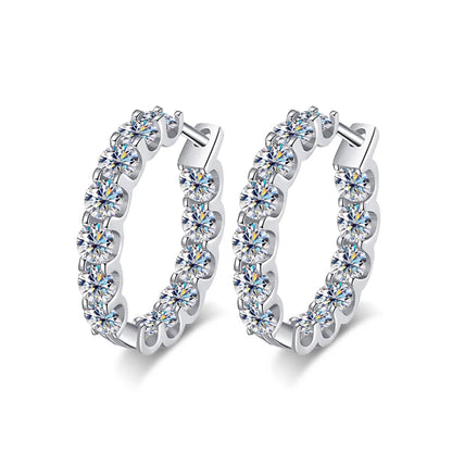 2.6 CT D Color Hoop Earrings