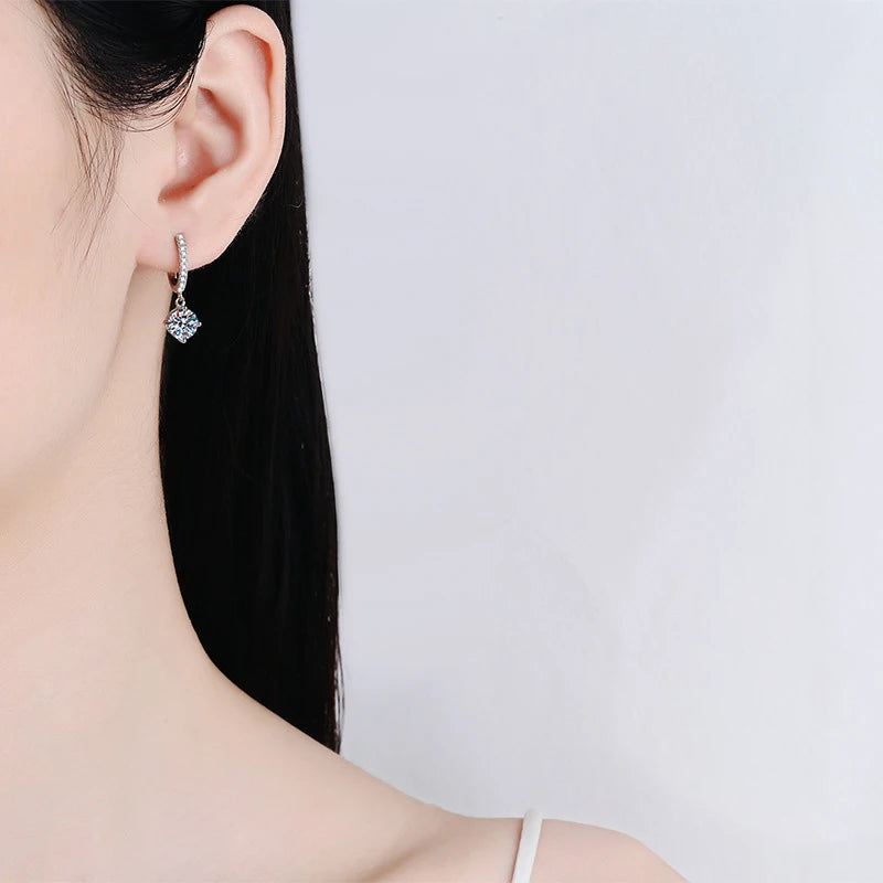 1 CT Drop Earrings