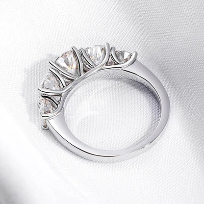 3.6 CT Ring – 5-Stone Wedding Band