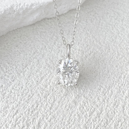 3CT Oval Cut Necklace