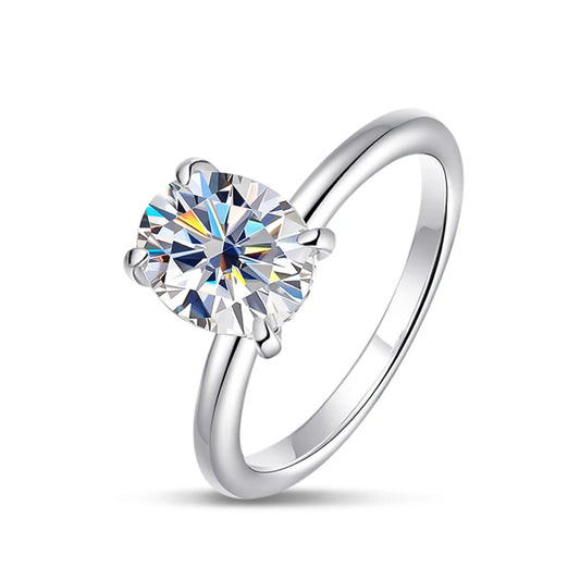 2 CT D VVS1 Oval Ring 4-Prong Setting