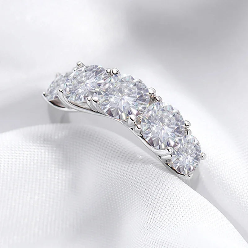 3.6 CT Ring – 5-Stone Wedding Band