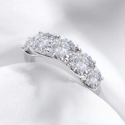 3.6 CT Ring – 5-Stone Wedding Band