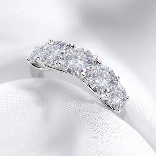 3.6 CT Ring – 5-Stone Wedding Band
