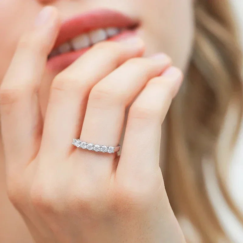 0.7CT Ring – Stackable Band with 3mm Gemstone