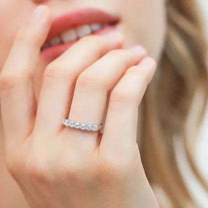 0.7CT Ring – Stackable Band with 3mm Gemstone