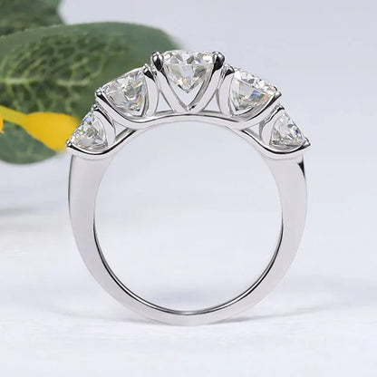 3.6 CT Ring – 5-Stone Wedding Band