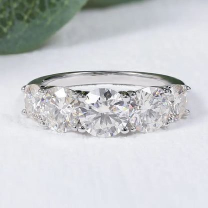3.6 CT Ring – 5-Stone Wedding Band