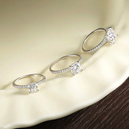 3 CT D VVS1 Cushion Ring